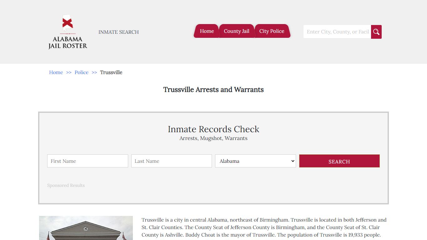 Trussville Arrests and Warrants | Alabama Jail Inmate Search