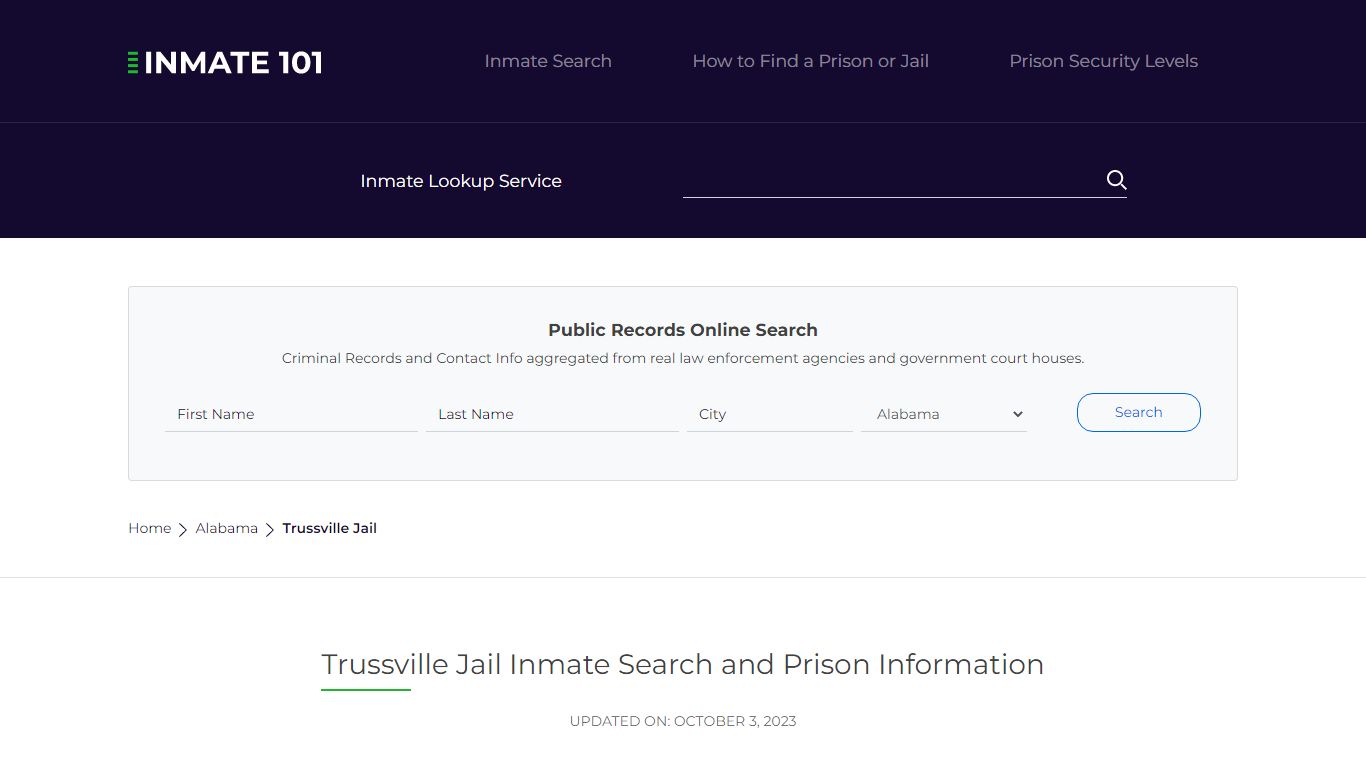 Trussville Jail Inmate Search and Prison Information